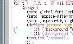 jaspace を使った TAB, 改行文字の表示